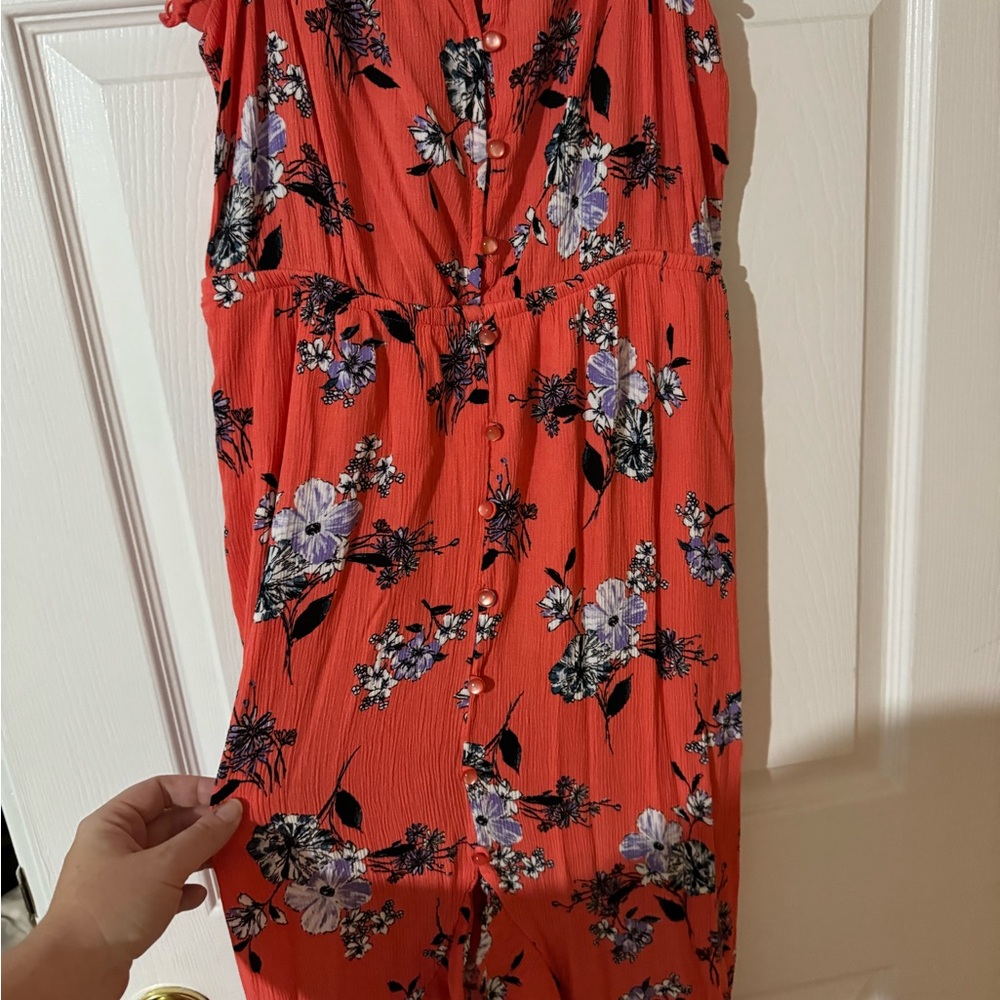 Peach floral high low dress